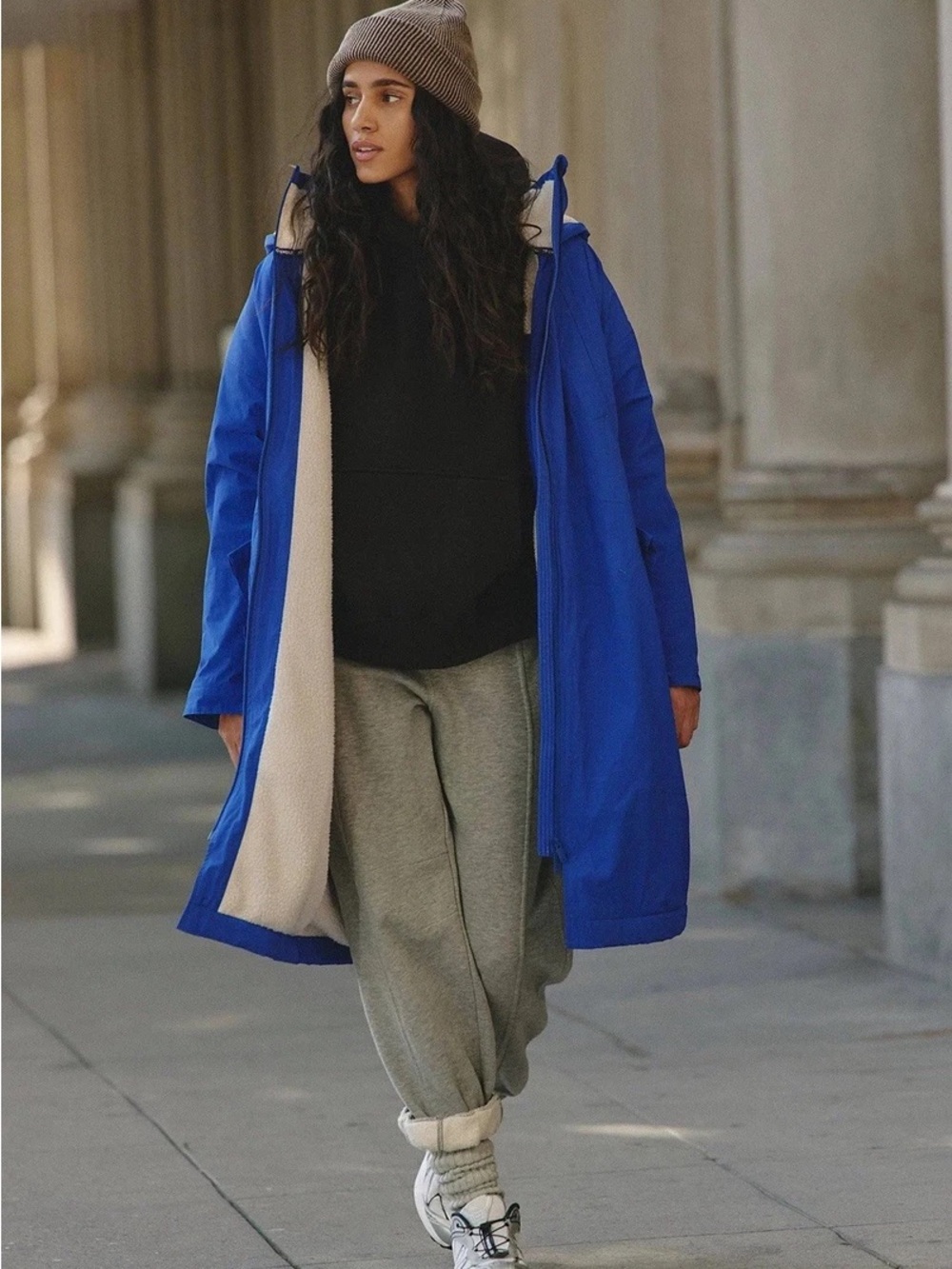 NEW Free People Outbound Waterproof Purple Long Hooded Parka with Sherpa Lining - Picture 3 of 5